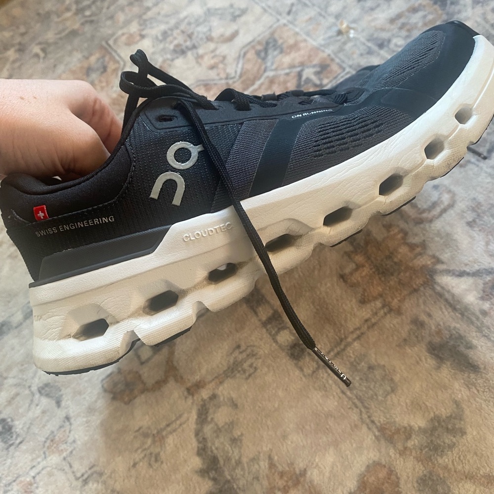 On Running Black and White Athletic Shoes - Picture 3 of 5